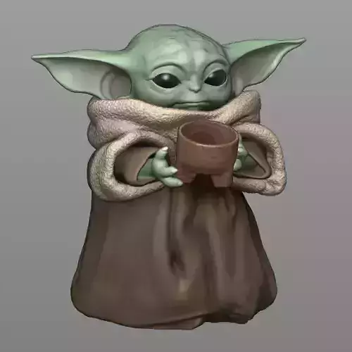 GROGU - Baby Yoda With Cup - The Mandalorian 3D print model