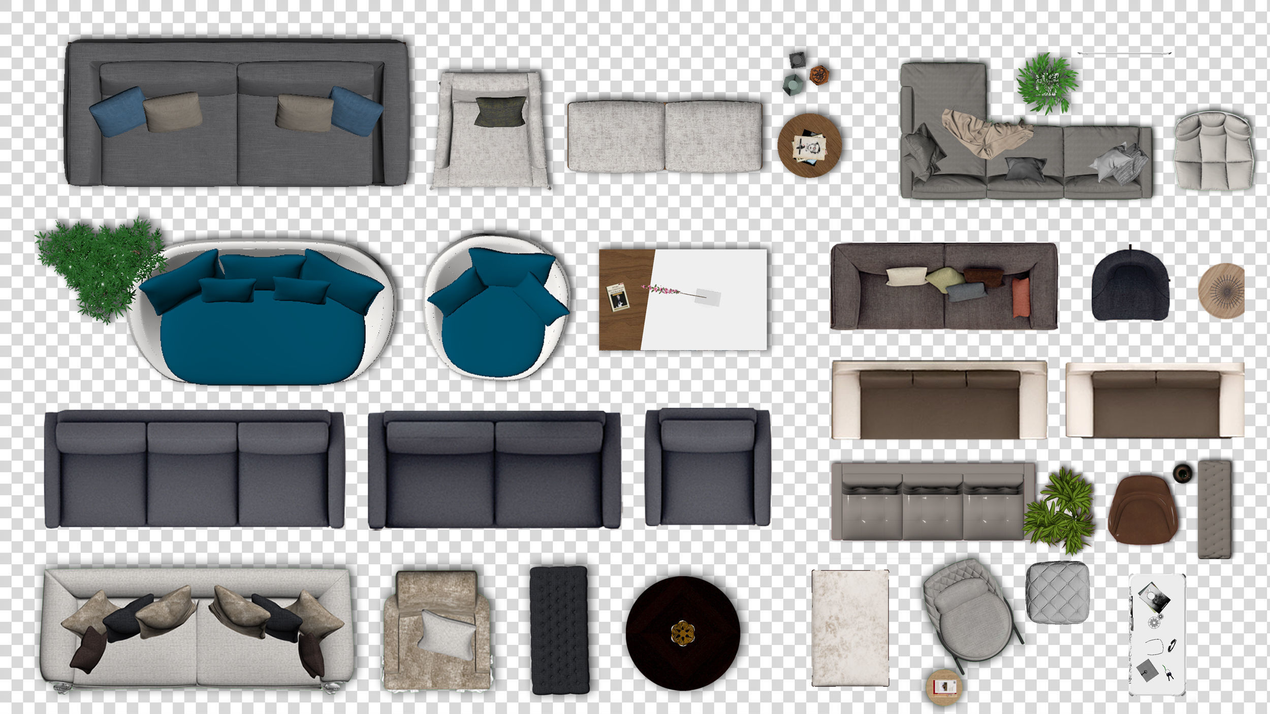 FLOOR PLAN 2d furniture top view PSD realistic Vol-2 3D model_3