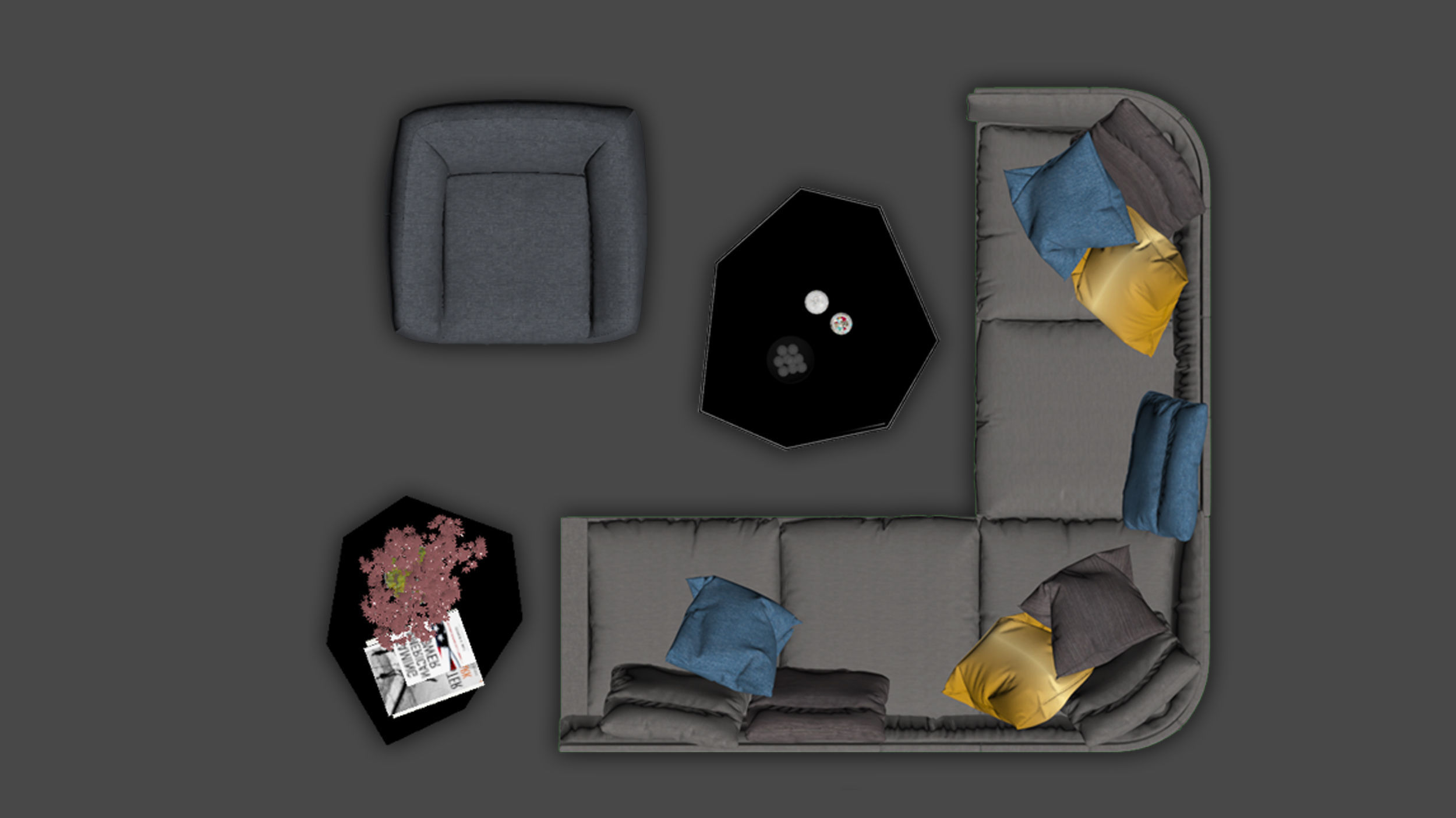 FLOOR PLAN 2d furniture top view PSD realistic Vol-2 3D model_9