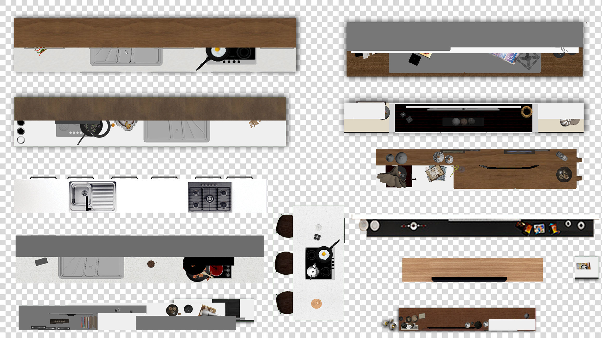 FLOOR PLAN 2d furniture top view PSD realistic Vol-2 3D model_8