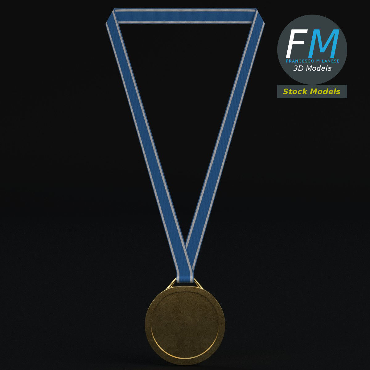 Sport medal 3D model_3