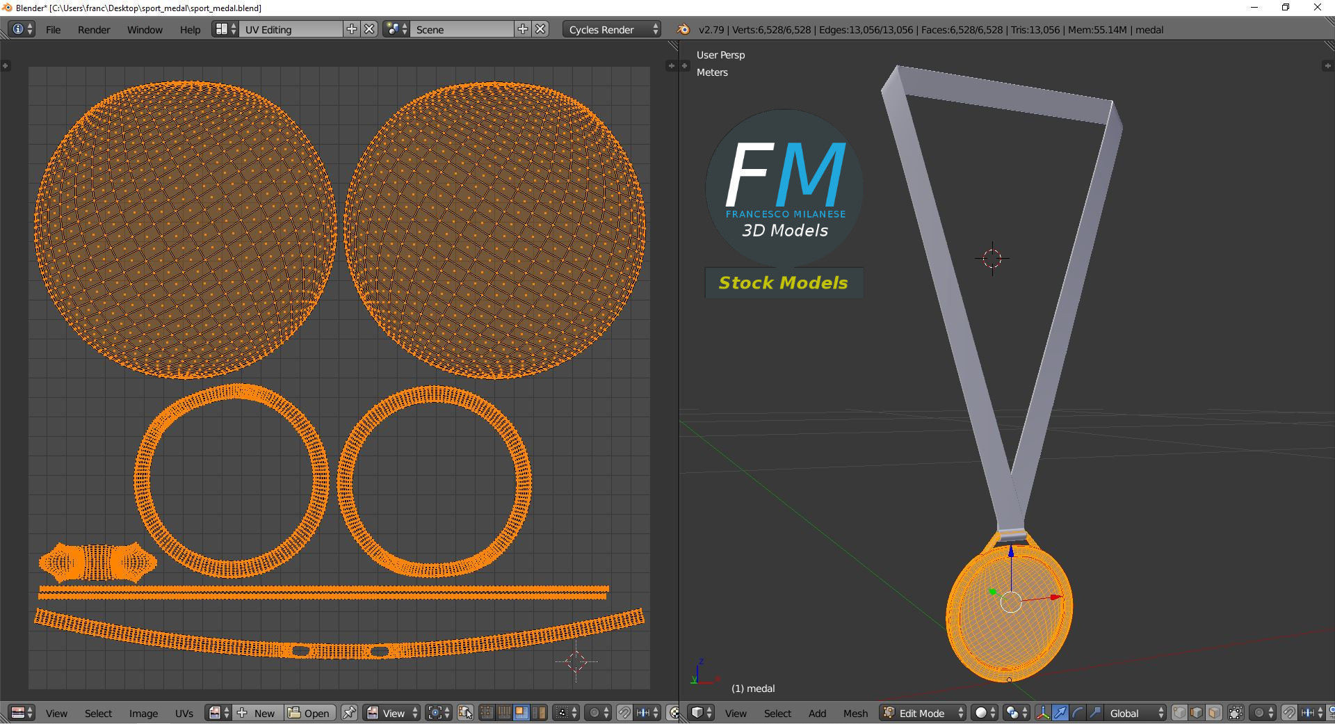 Sport medal 3D model_10