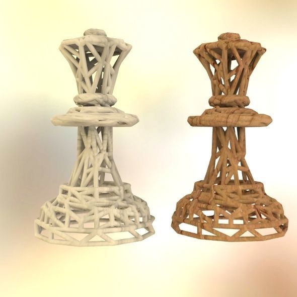 Queen chess piece 3D print model_48