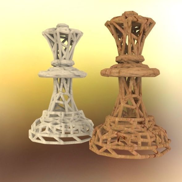 Queen chess piece 3D print model_68