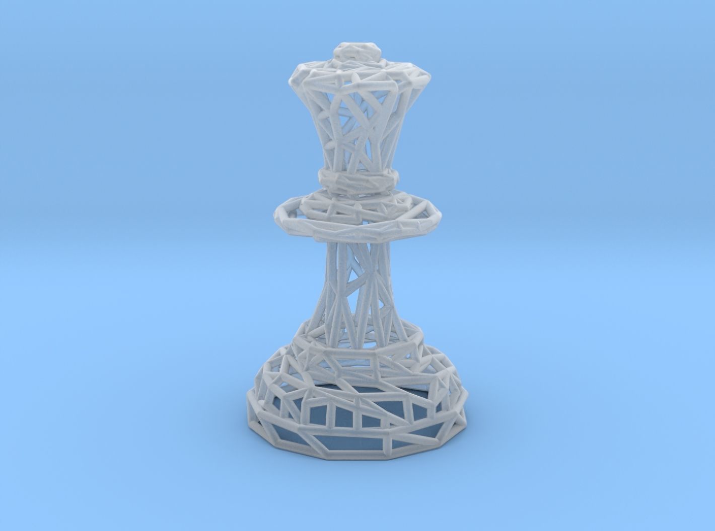 Queen chess piece 3D print model_29