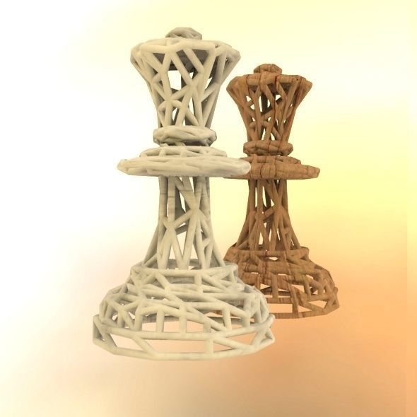 Queen chess piece 3D print model_51