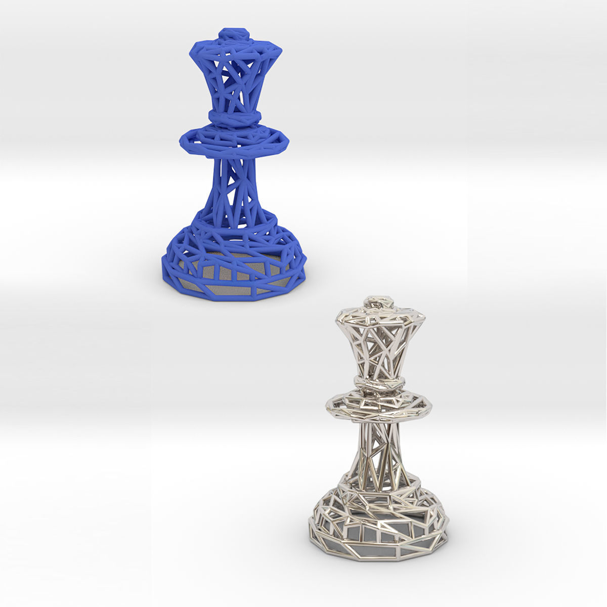 Queen chess piece 3D print model_12