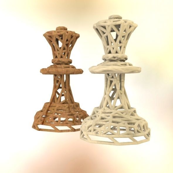 Queen chess piece 3D print model_56