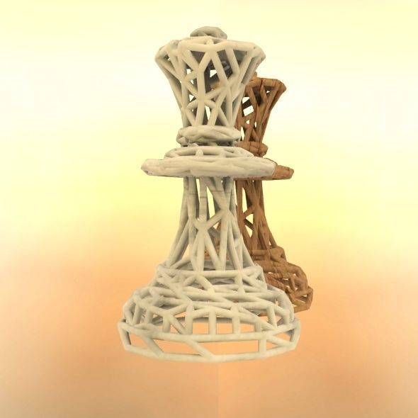 Queen chess piece 3D print model_52