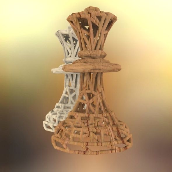 Queen chess piece 3D print model_66