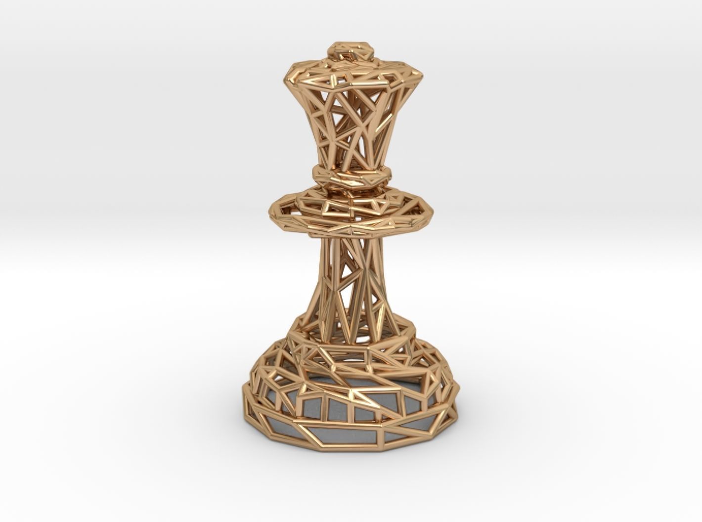 Queen chess piece 3D print model_33
