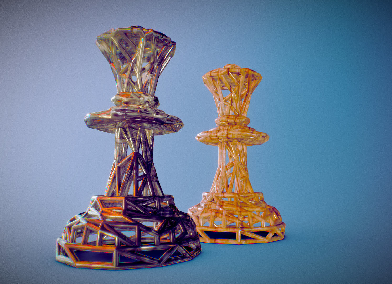Queen chess piece 3D print model_41