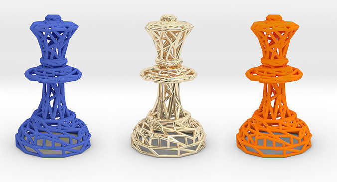 Queen chess piece 3D print model