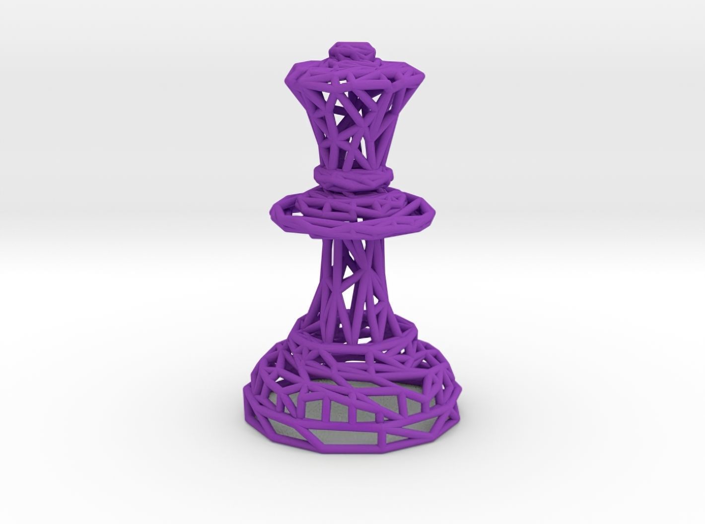 Queen chess piece 3D print model_22