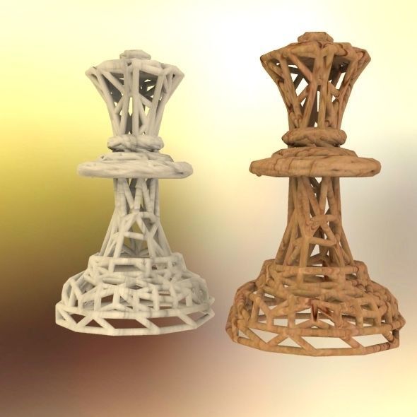 Queen chess piece 3D print model_69