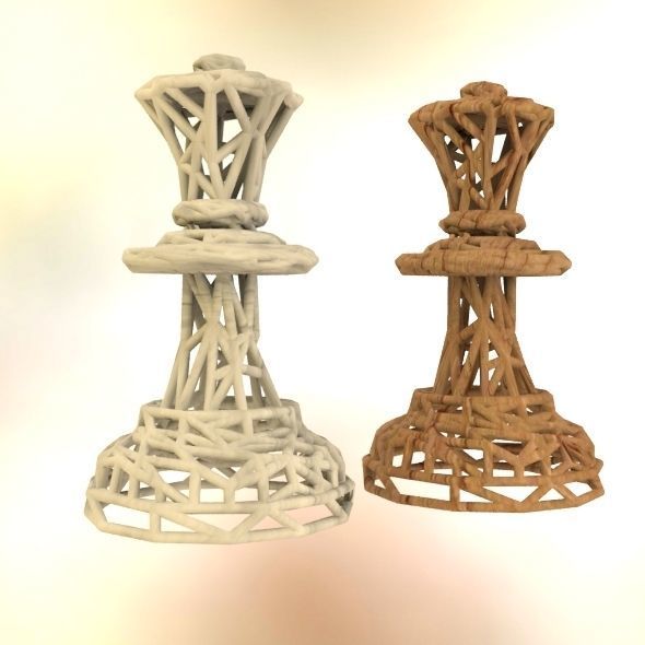 Queen chess piece 3D print model_49