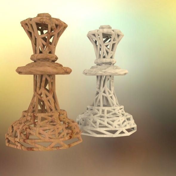 Queen chess piece 3D print model_62