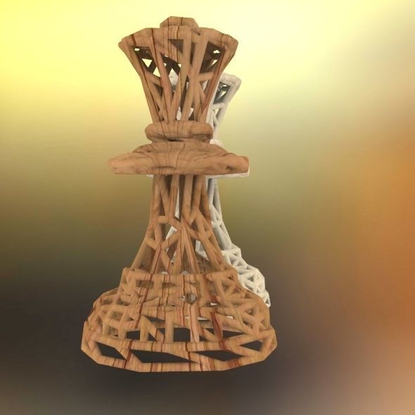 Queen chess piece 3D print model_65