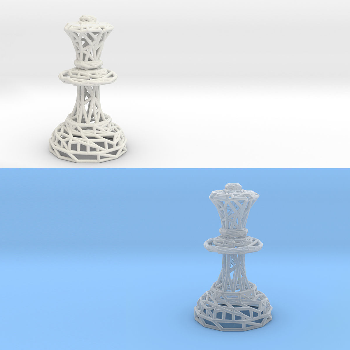 Queen chess piece 3D print model_20