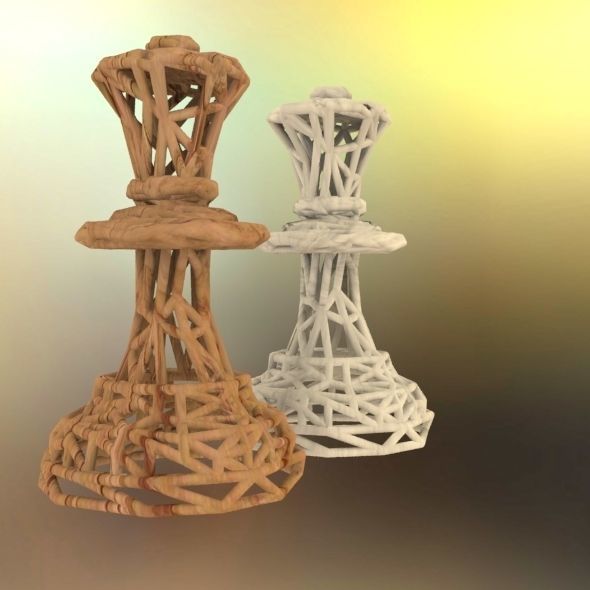 Queen chess piece 3D print model_63