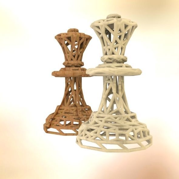 Queen chess piece 3D print model_55