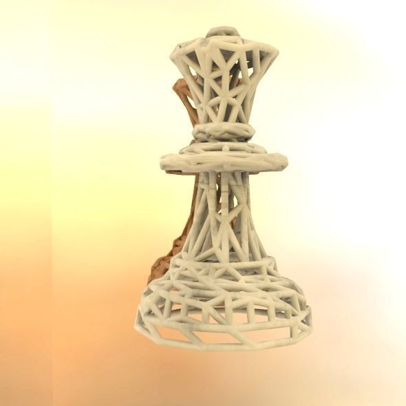 Queen chess piece 3D print model_53