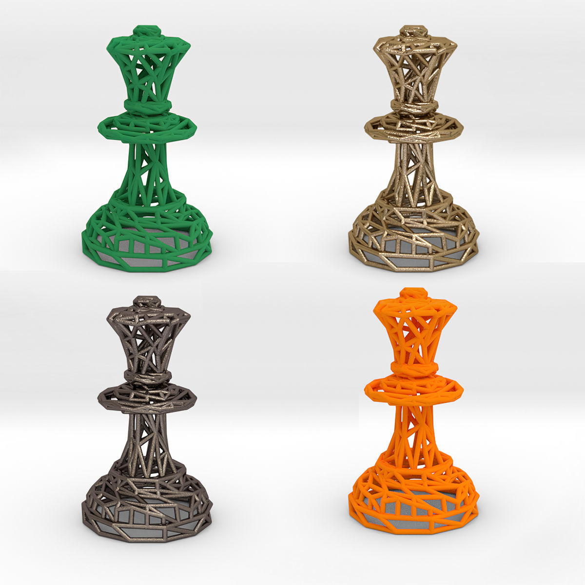 Queen chess piece 3D print model_18