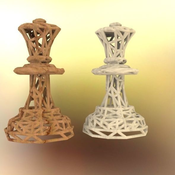 Queen chess piece 3D print model_60