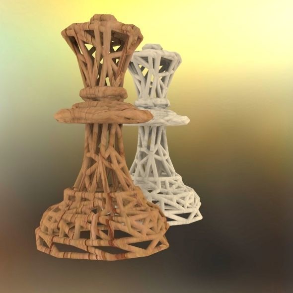 Queen chess piece 3D print model_64