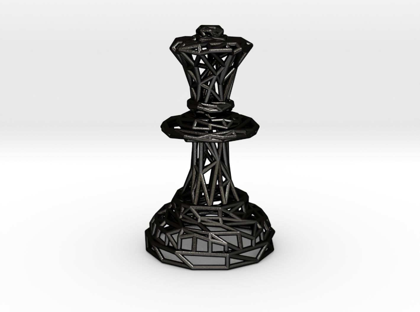 Queen chess piece 3D print model_32