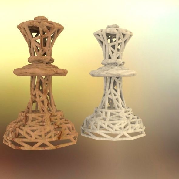 Queen chess piece 3D print model_61