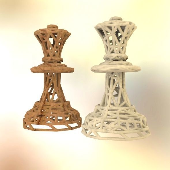 Queen chess piece 3D print model_57