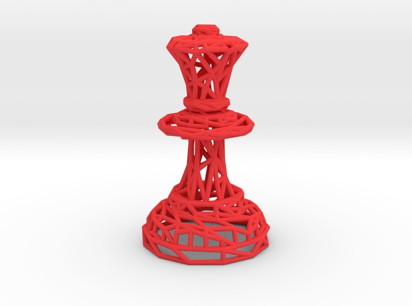 Queen chess piece 3D print model_24