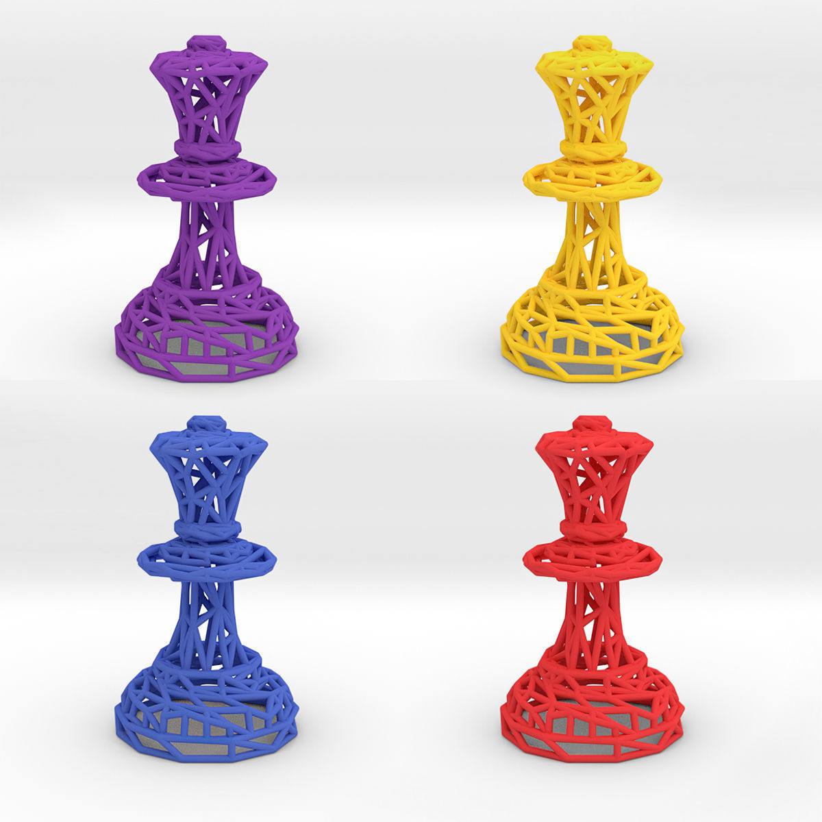 Queen chess piece 3D print model_19