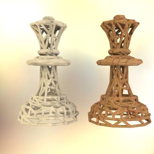 Queen chess piece 3D print model_47