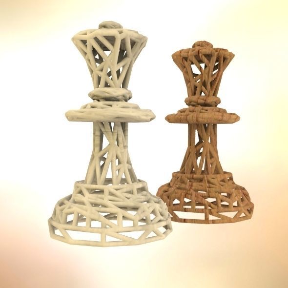 Queen chess piece 3D print model_50