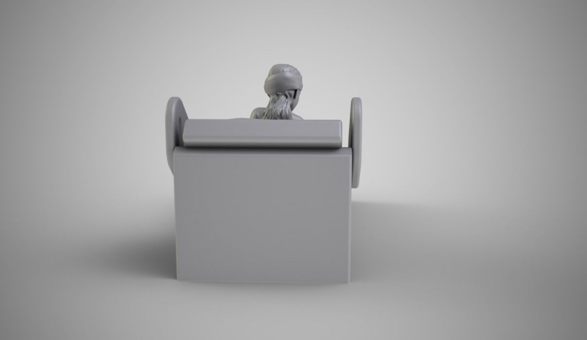 Sick Girl in Bed 3D print model_4