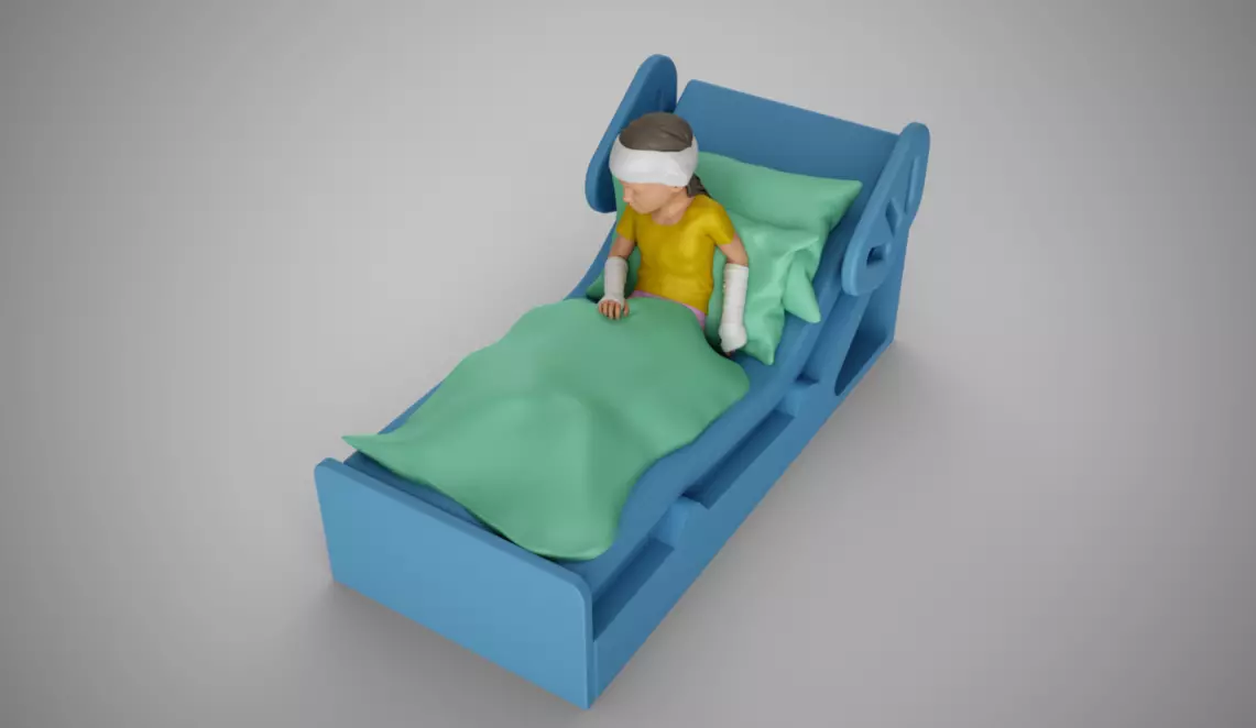 Sick Girl in Bed 3D print model_0