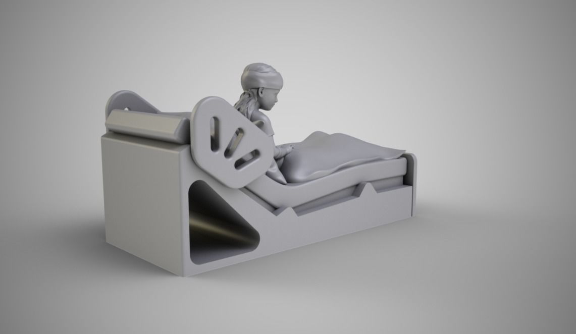 Sick Girl in Bed 3D print model_3