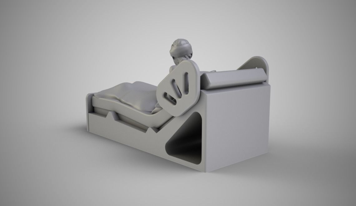 Sick Girl in Bed 3D print model_5