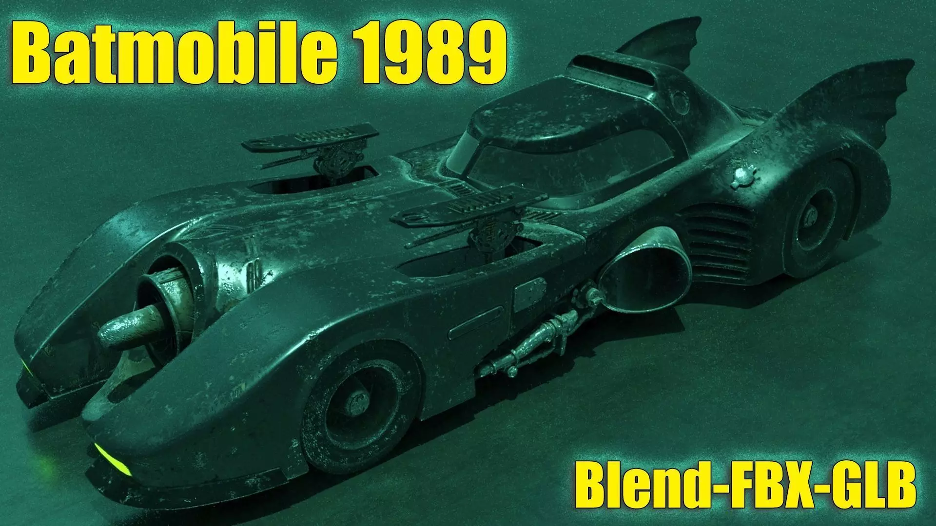 Batmobile 1989 High-Quality PBR Subdiv Renderable Low-poly 3D model_0
