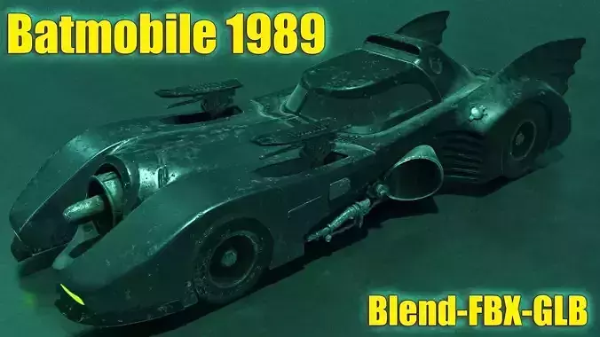 Batmobile 1989 High-Quality PBR Subdiv Renderable Low-poly 3D model Batmobile 1989 High-Quality PBR Subdiv Renderable Low-poly 3D model