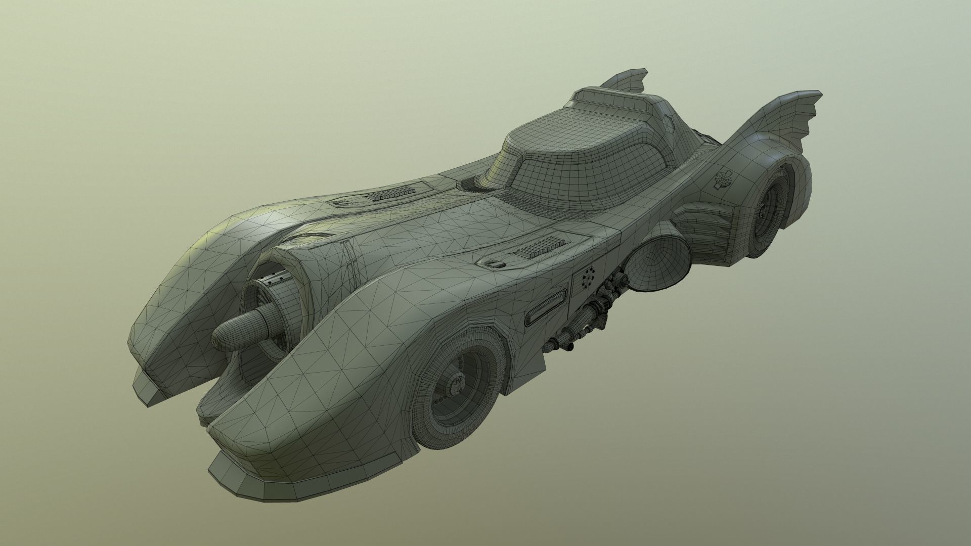 Batmobile 1989 High-Quality PBR Subdiv Renderable Low-poly 3D model_8