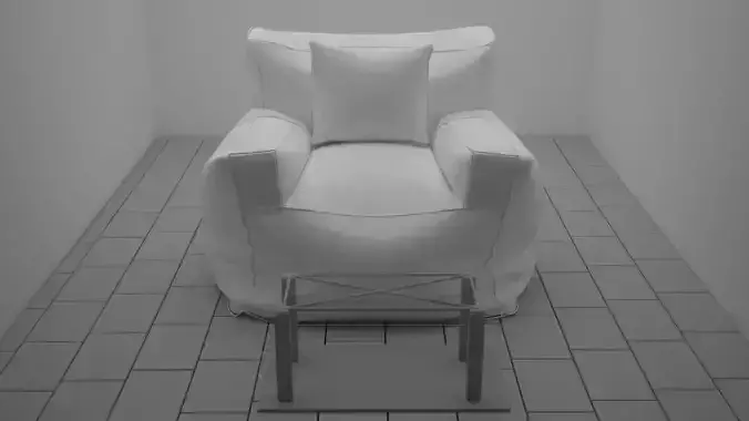 Sofa with glass table