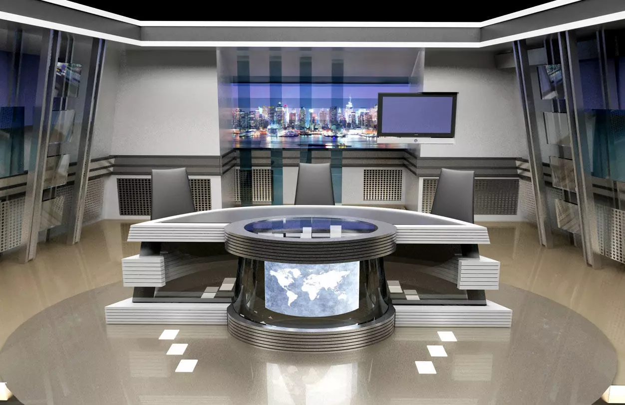 Virtual Tv Studio  3D model_0