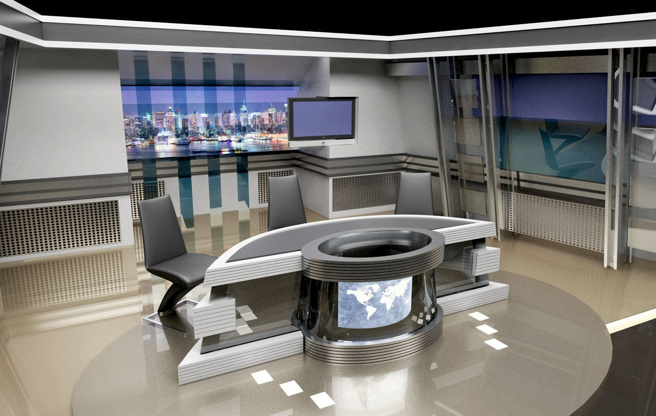 Virtual Tv Studio  3D model_2