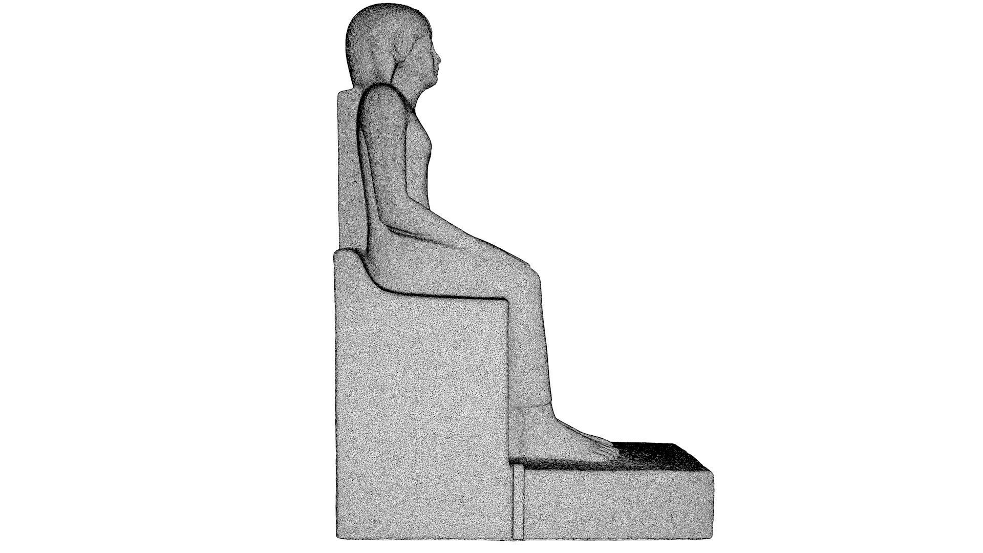 EGYPTIAN - STATUE OF THE QUEEN OURET 3D model_7