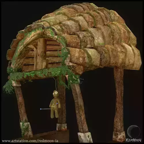 House Balcony stylized Low-poly 3D model