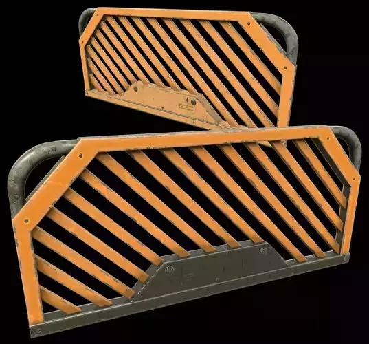 Cyberpunk  barrier Guard - sci fi - game ready Low-poly 3D model