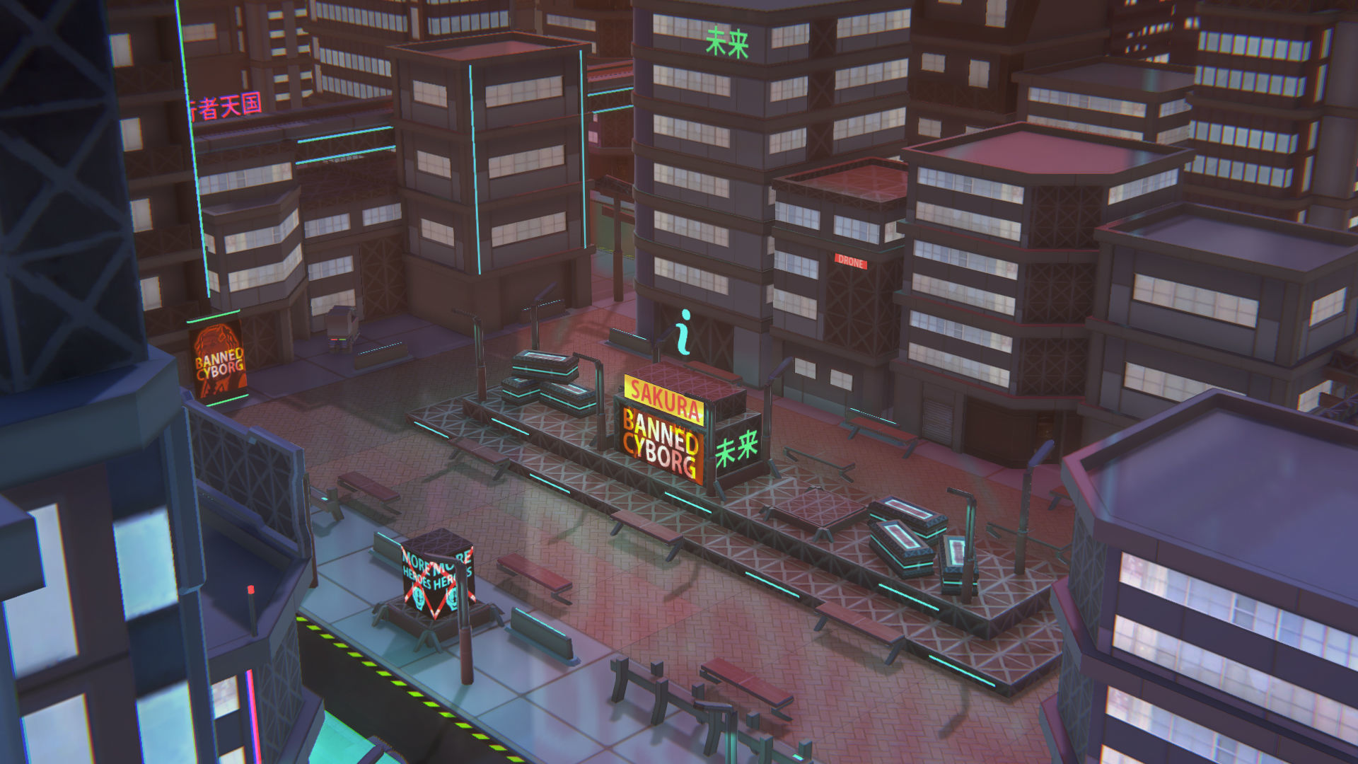 Future mobile city Low-poly 3D model_22